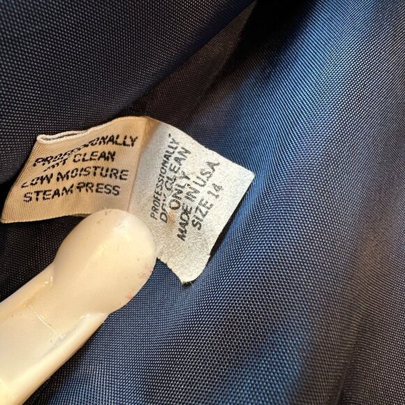 Ashley Brooke Wool Double Breasted Blazer Womens Jacket Work Vintage Royal Blue - Picture 14 of 16